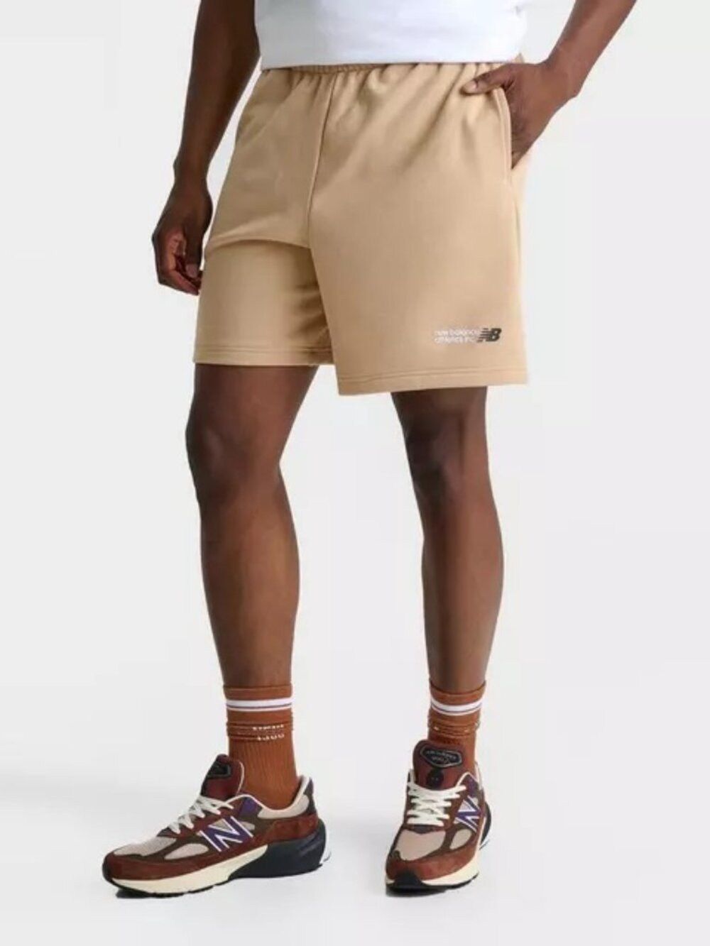 Men's New Balance Athletics French Terry Shorts - Tan MS51786 263